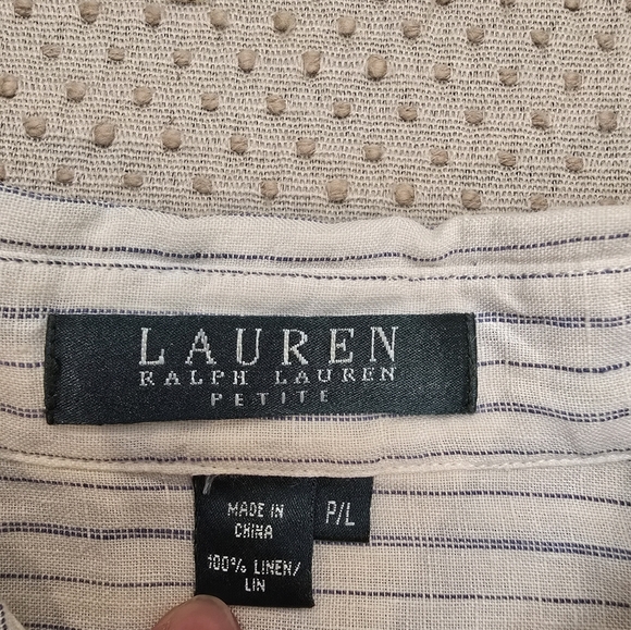 Polo Ralph Lauren Womens size PL  100% Linen Long Sleeve Shirt - Picture 2 of 14